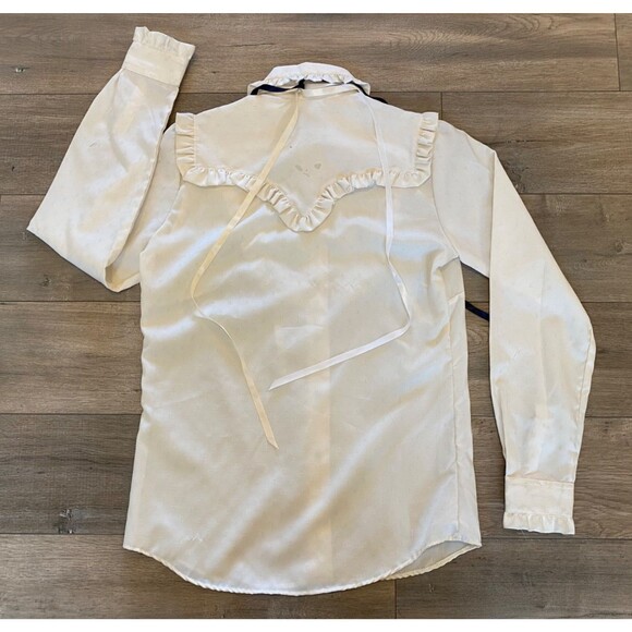 Rockmount Ranch Wear Womens M Western Shirt Cowboy Pearl Snap Ribbon Top READ - Picture 8 of 9
